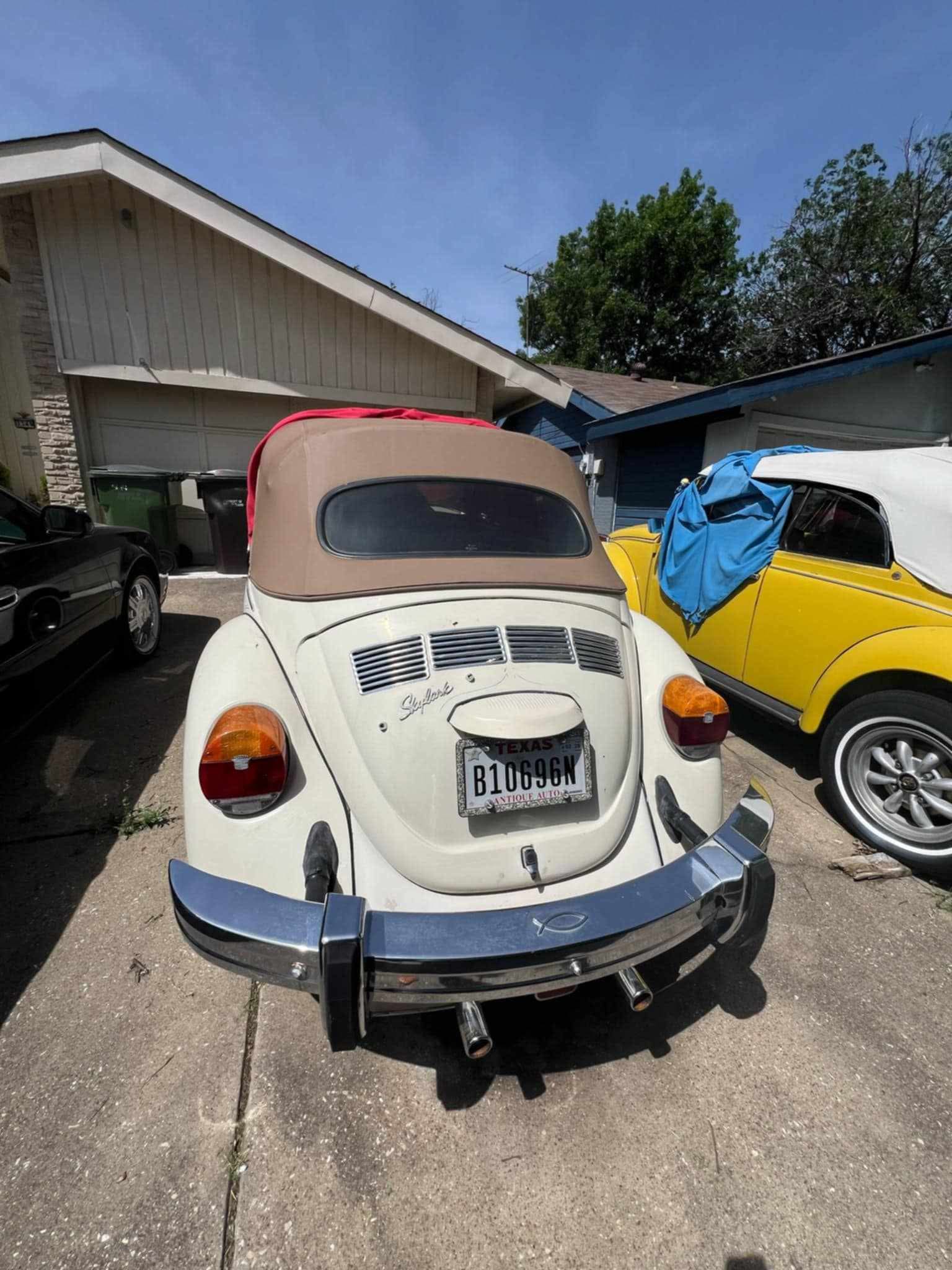 1973 VW Beetle Convertible, almond