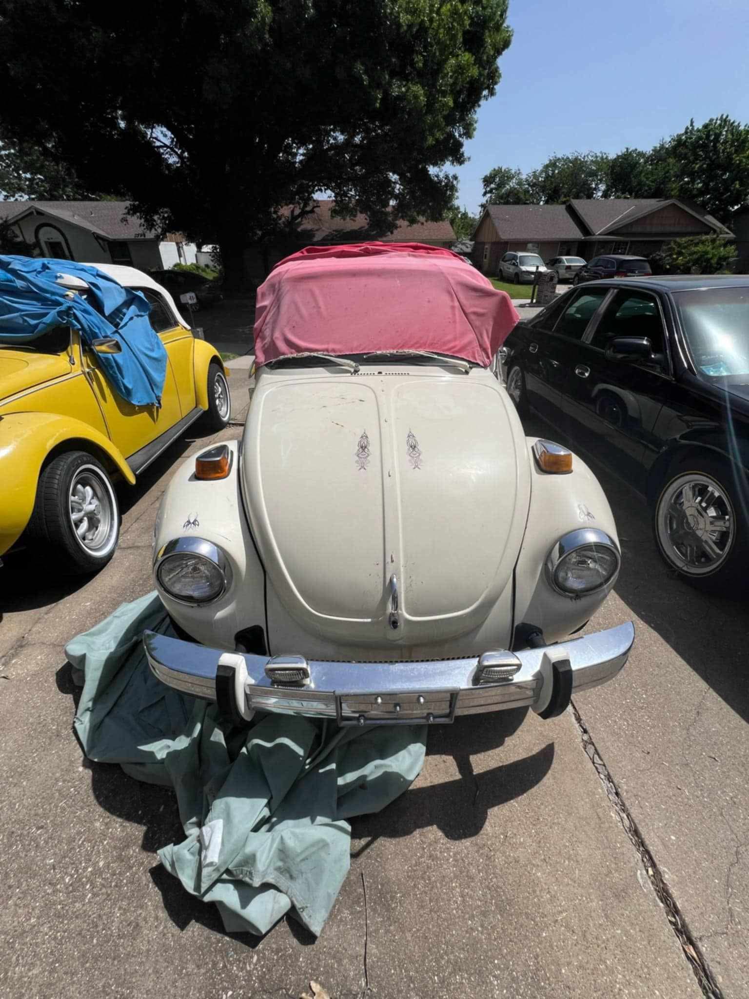 1973 VW Beetle Convertible, almond
